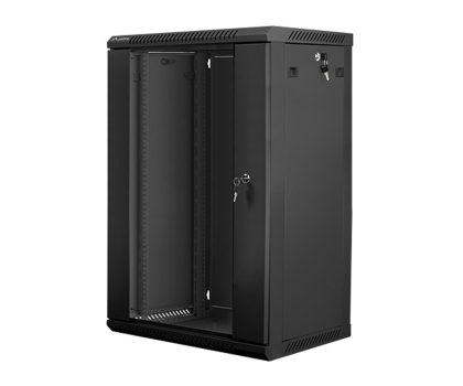 Szafa RACK LANBERG Wisząca 19" 18U 600x450mm jednosekcyjna (czarna) WF01-6418-10B